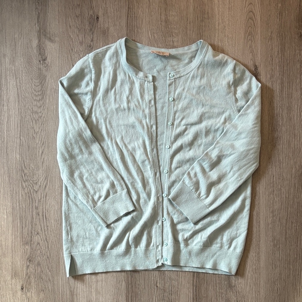 Light Blue Button-Up Cardigan